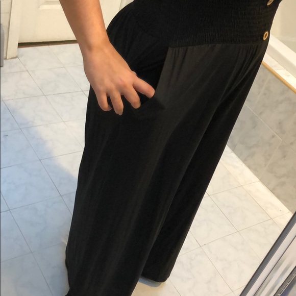 LAST 1!  SMOCKED TOP BLACK JUMPSUIT - Picture 7 of 8